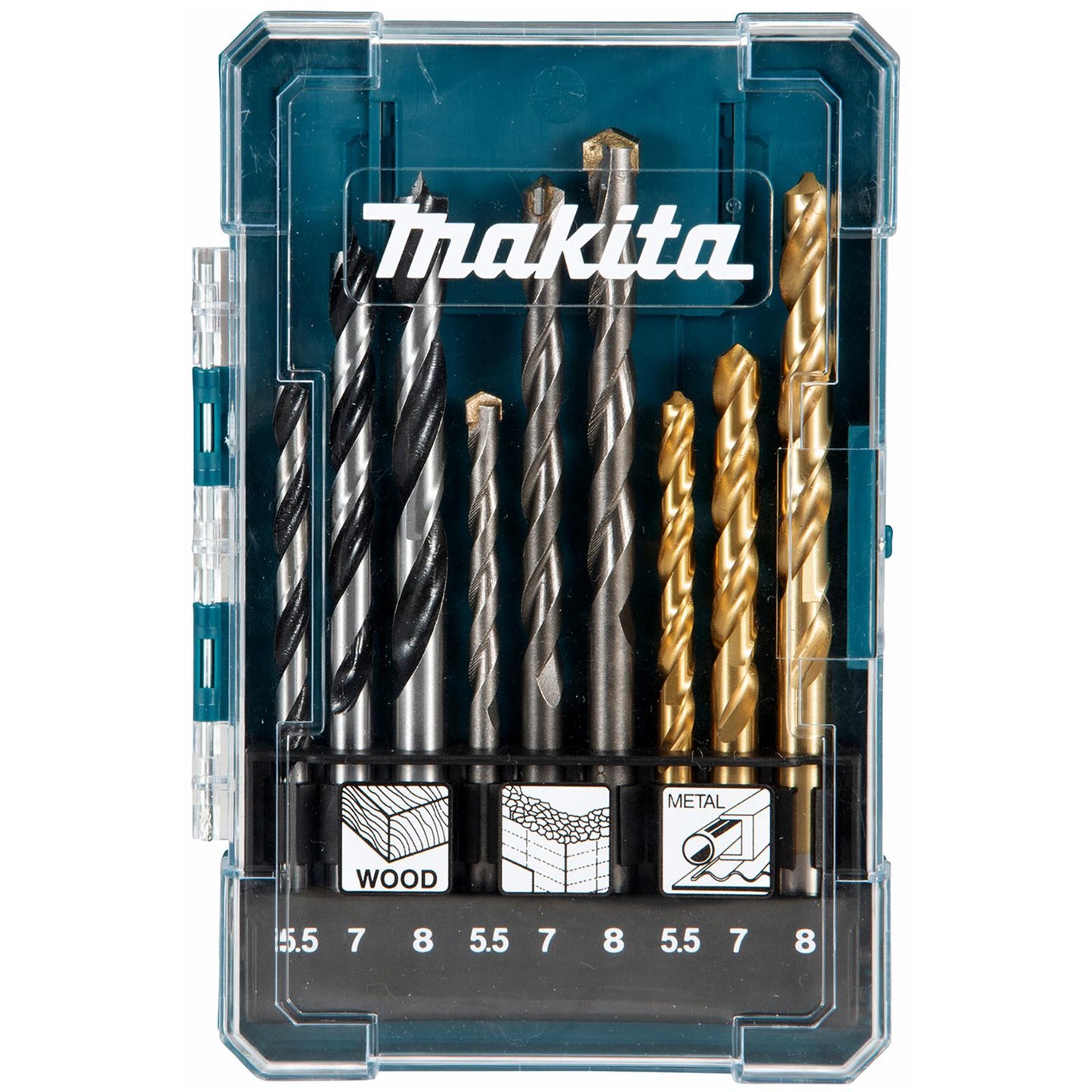 Makita 13-Piece Multi-Material Drill Bit Set – Wood, Concrete & Metal Compatible