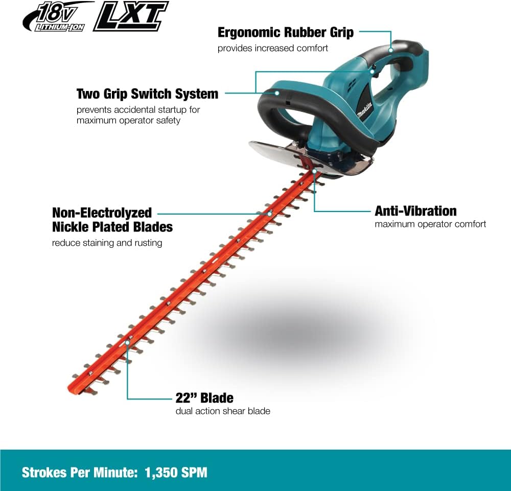 Makita DUH523Z 18V Cordless Hedge Trimmer – 52cm Blade, Body Only